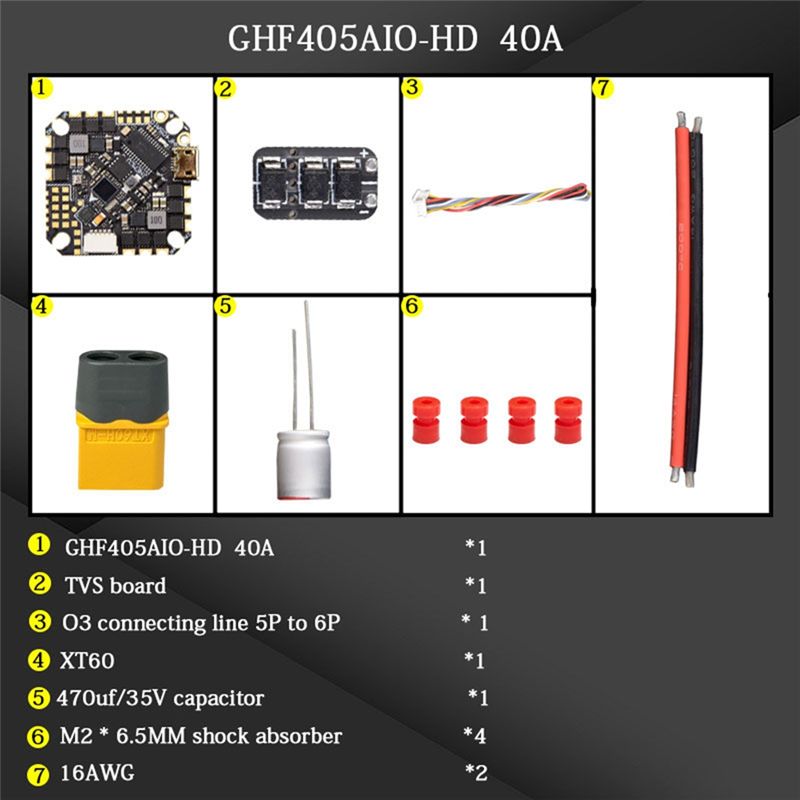 Fpv Drone Flight Controller - ABTI-GHF405AIO-HD 40A AIO Flight Controller F405