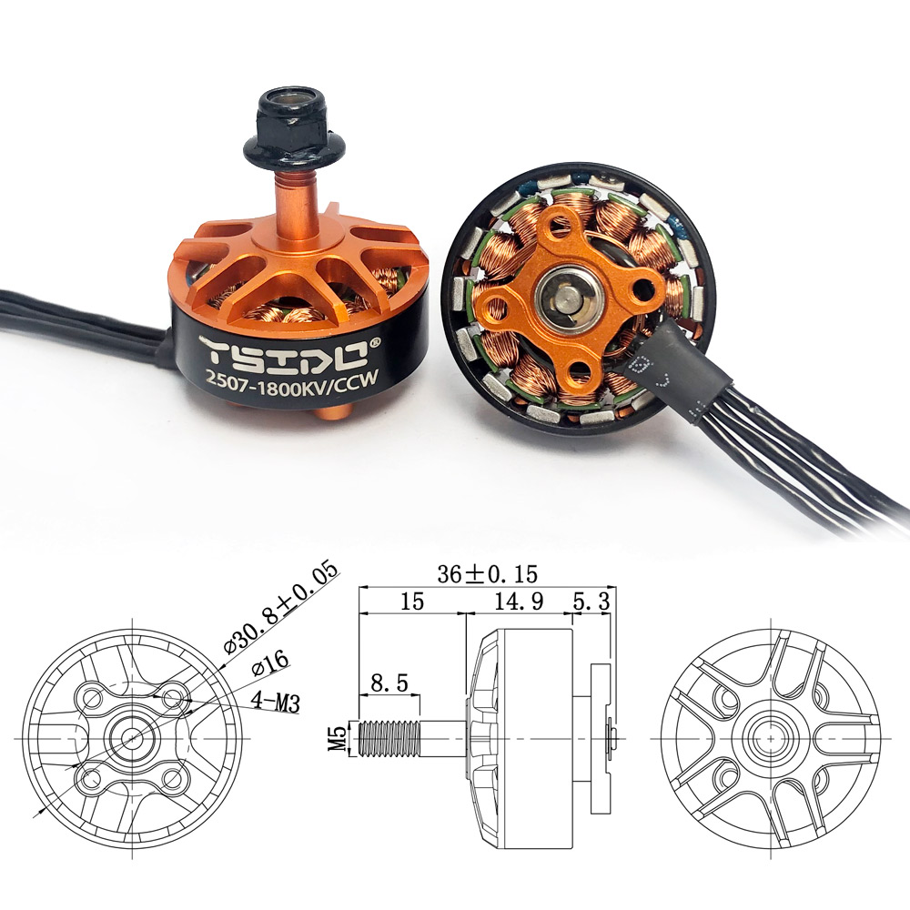 YSIDO 2507 1800KV 3-6S Brushle - đánh giá và giá Fpv Drone Tool Kit